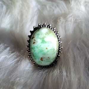 Stunning Chrysocolla Silver Plated Gemstone Ring